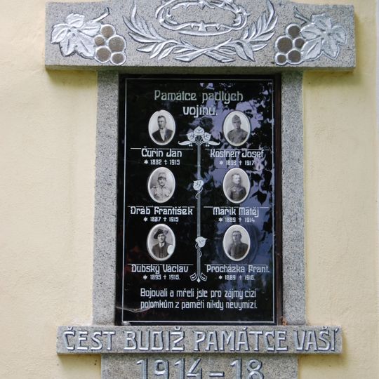 World War I memorial in Obora u Radobytec