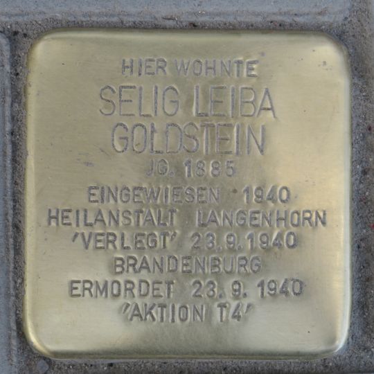 Stolperstein en memoria de Selig Leiba Goldstein