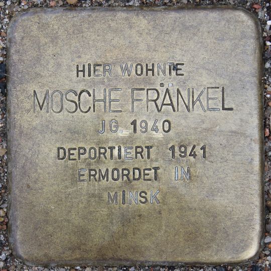 Stolperstein dedicated to Mosche Fränkel