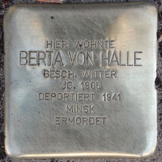 Stolperstein en memoria de Berta von Halle