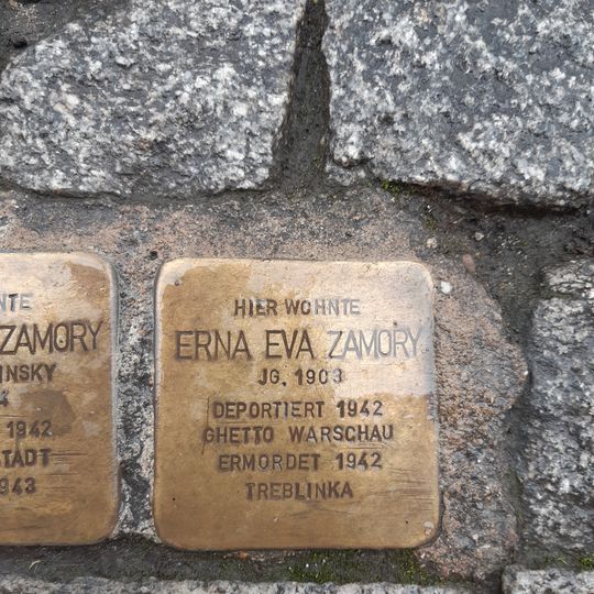 Stolperstein dedicated to Erna Eva Zamory