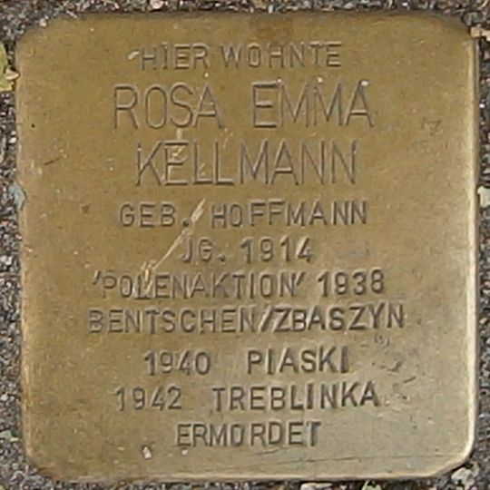 Stolperstein en memoria de Rosa Emma Kellmann