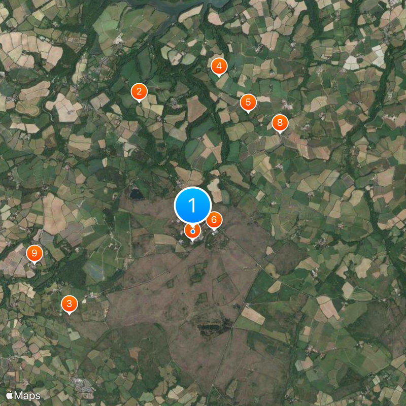 Goonhilly Satellite Earth Station Map
