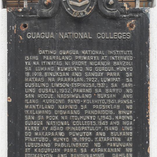 Guagua National Colleges historical marker
