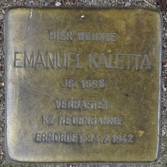 Stolperstein à la mémoire d’Emanuel Kaletta