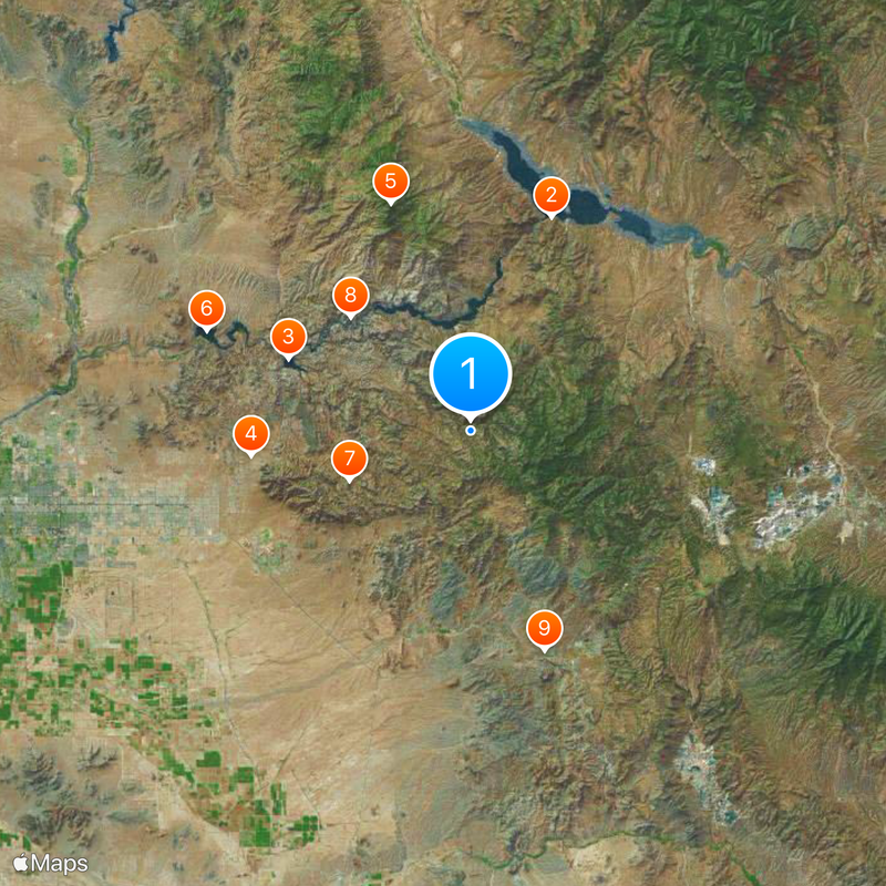 Superstition Mountains Map