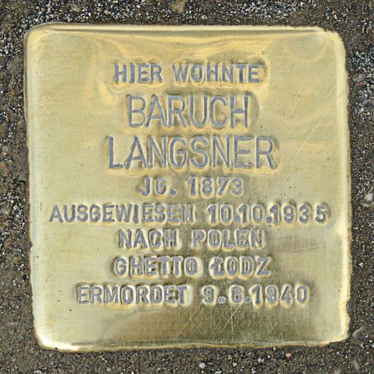 Stolperstein em memória de Baruch Langsner
