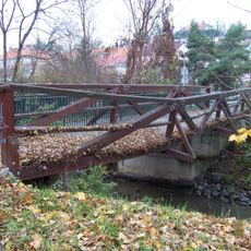 Bridges of Na lávce street over Botič