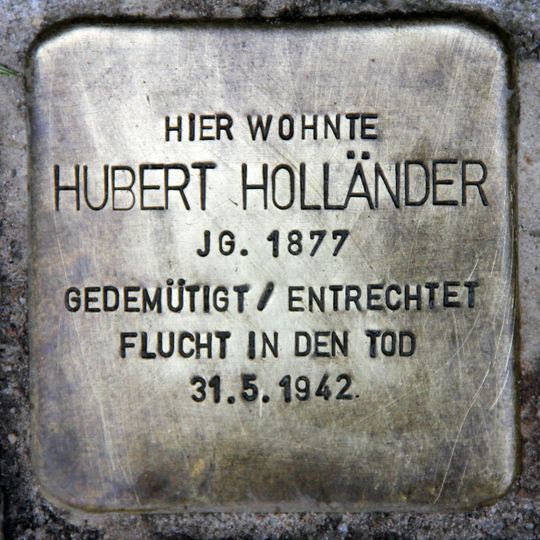 Stolperstein dedicated to Hubert Holländer