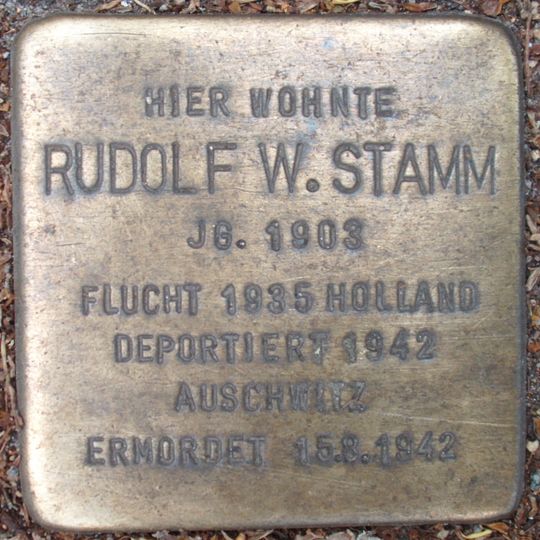 Stolperstein dedicated to Rudolf W. Stamm