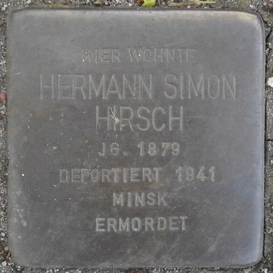 Stolperstein à la mémoire de Hermann Simon Hirsch