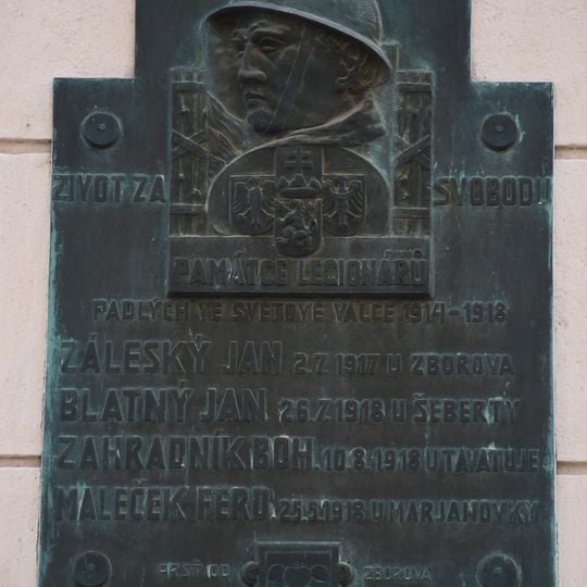 Memorial plaque of legionnaires killed in the First World War