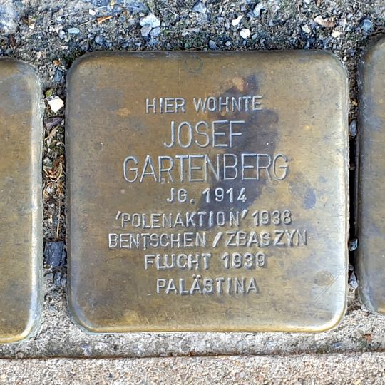 Stolperstein à la mémoire de Josef Gartenberg
