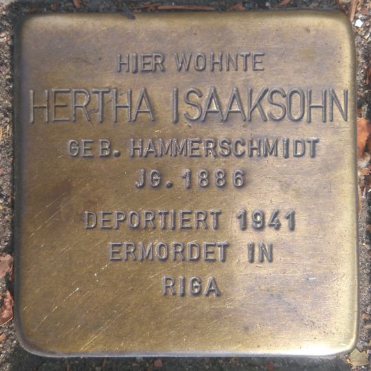 Stolperstein en memoria de Hertha Isaaksohn