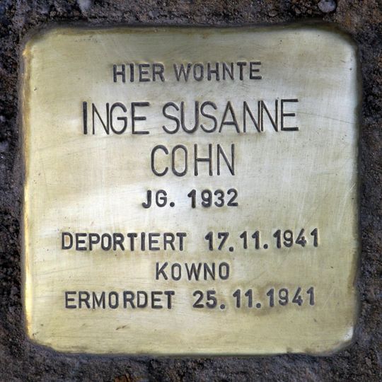 Stolperstein en memoria de Inge Susanne Cohn
