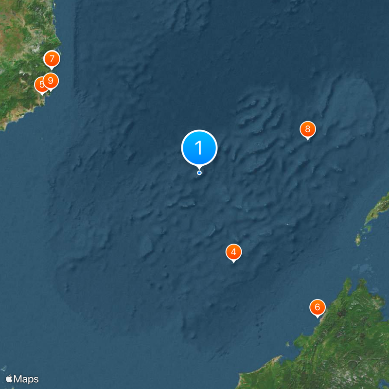 Fiery Cross Reef Mappa