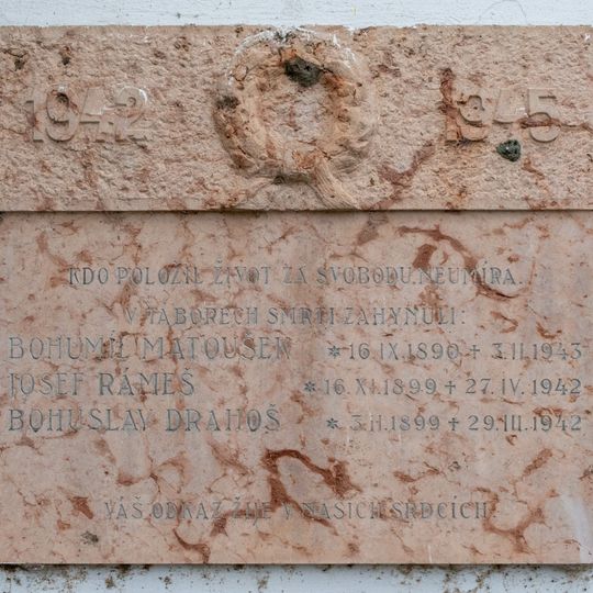 Plaque on the station building at Brno dolní nádraží
