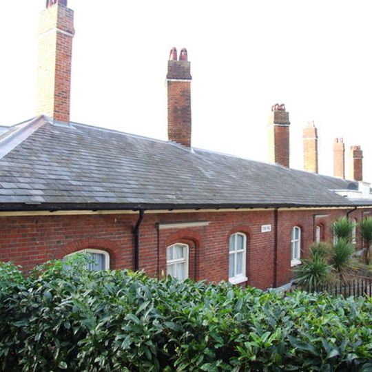 St Catherine's Hospital With Wall And Railings To Front