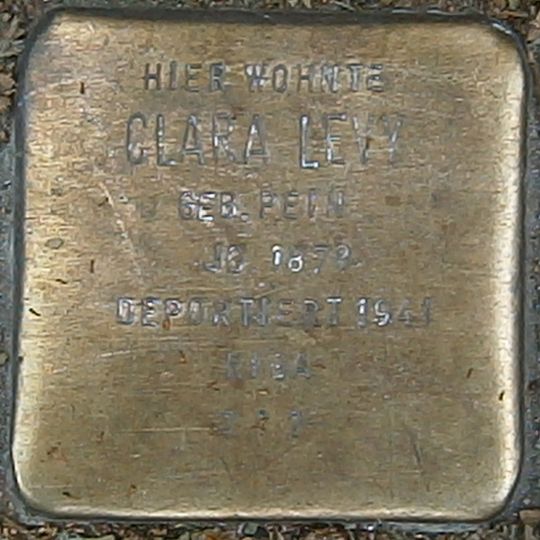 Stolperstein dedicated to Clara Levy
