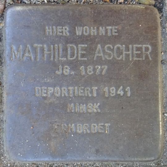 Stolperstein en memoria de Mathilde Ascher