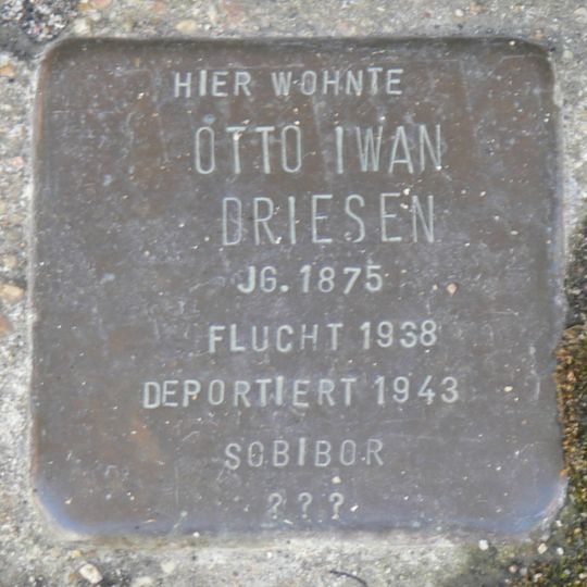 Stolperstein en memoria de Otto Driesen