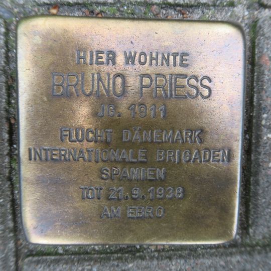 Stolperstein en memoria de Bruno Prieß
