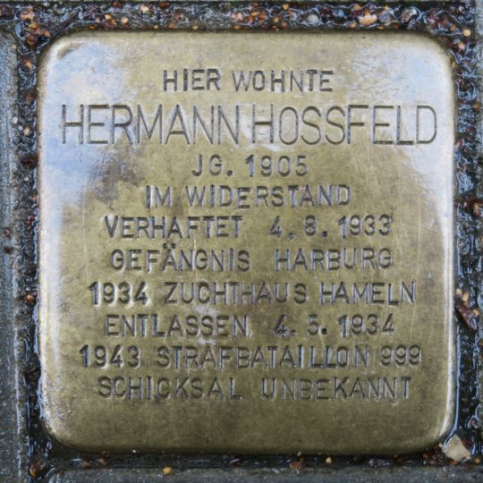 Stolperstein en memoria de Hermann Hossfeld