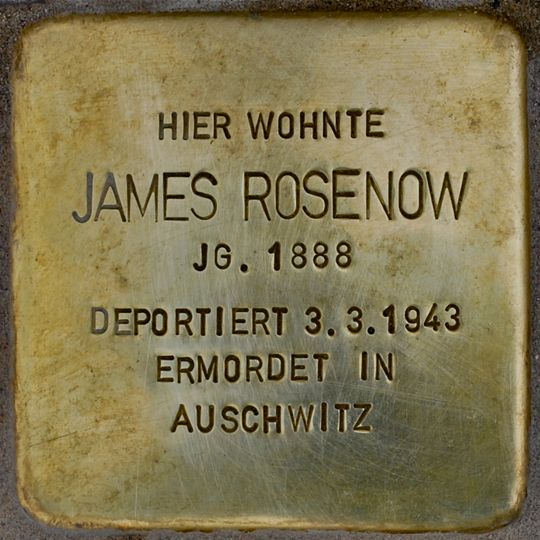 Stolperstein dedicated to James Rosenow