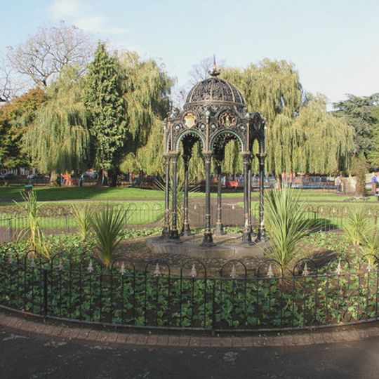 Former Drinking Fountain canopy in rose garden of Victoria Park