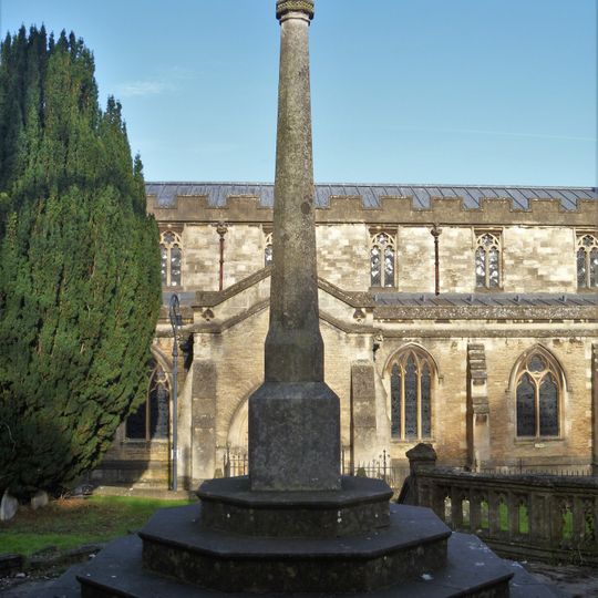 Churchyard Cross And Balustraded Steps And Terrace