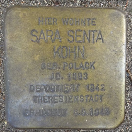 Stolperstein dedicated to Sara Senta Kohn