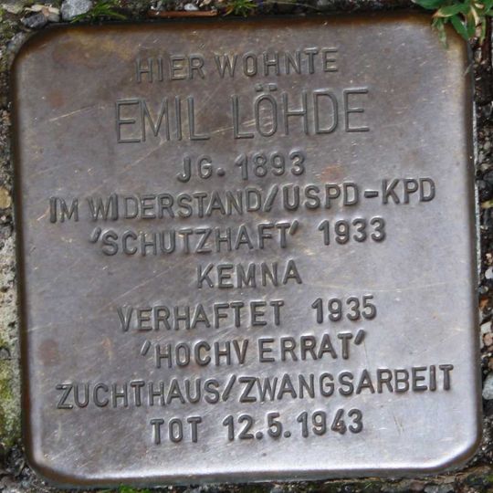 Stolperstein en memoria de Emil Löhde