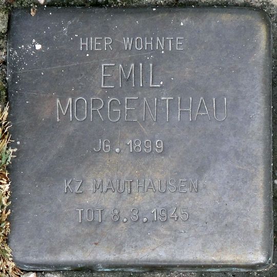 Stolperstein dedicated to Emil Morgenthau