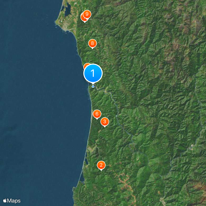 Redwood-Nationalpark Karte