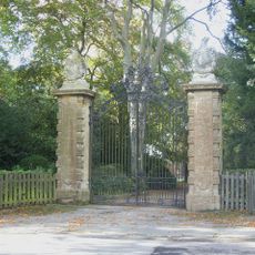 Gatepiers and gates to Ramsdell Hall