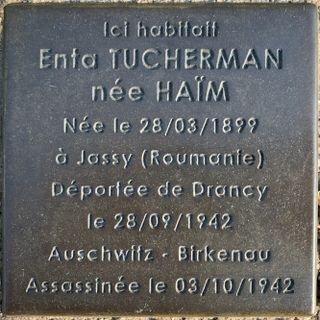 Stoleperstein à la mémoire de Enta Tucherman