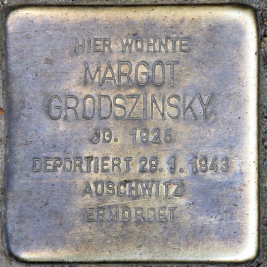 Stolperstein dedicated to Margot Grodszinsky