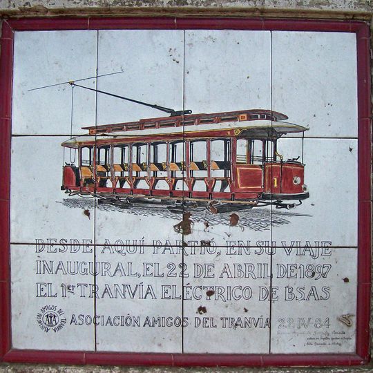Azulejo de homenaje al Tranvía de Buenos Aires
