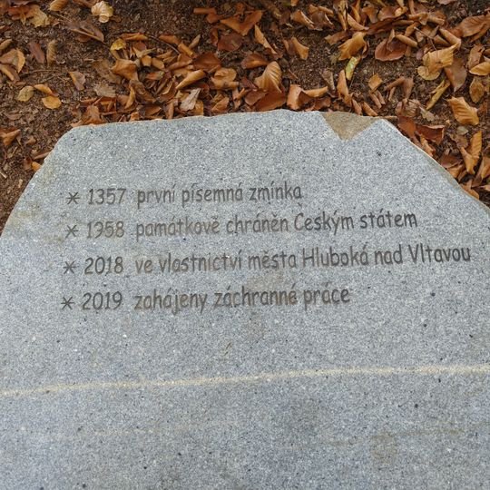 Pamětní kámen opravy Karlova hrádku