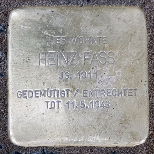 Stolperstein dedicated to Heinz Fass