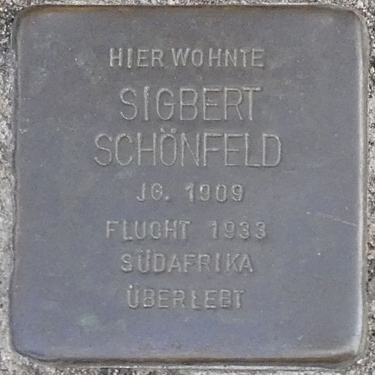 Stolperstein en memoria de Sigbert Schönfeld