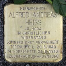 Stolperstein dedicated to Alfred Andreas Heiß