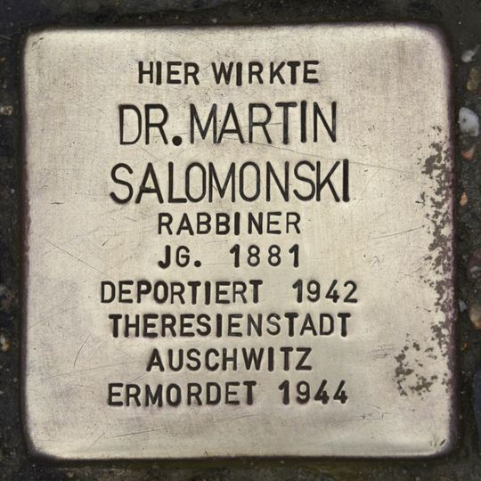 Stolperstein à la mémoire de Martin Salomonski