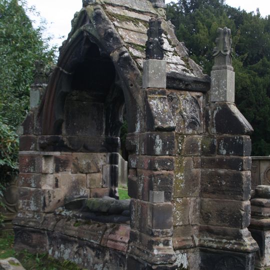 Canopied tomb of a member of the Venables Family in Churchyard of St. Mary at NGR SJ 84644 61570