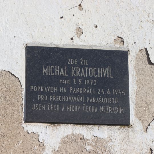 Pamětní deska Michala Kratochvíla