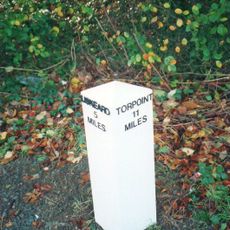 Milepost, Westbound carriageway, by Trebrownbridge signpost