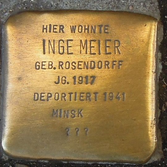 Stolperstein en memoria de Inge Meier
