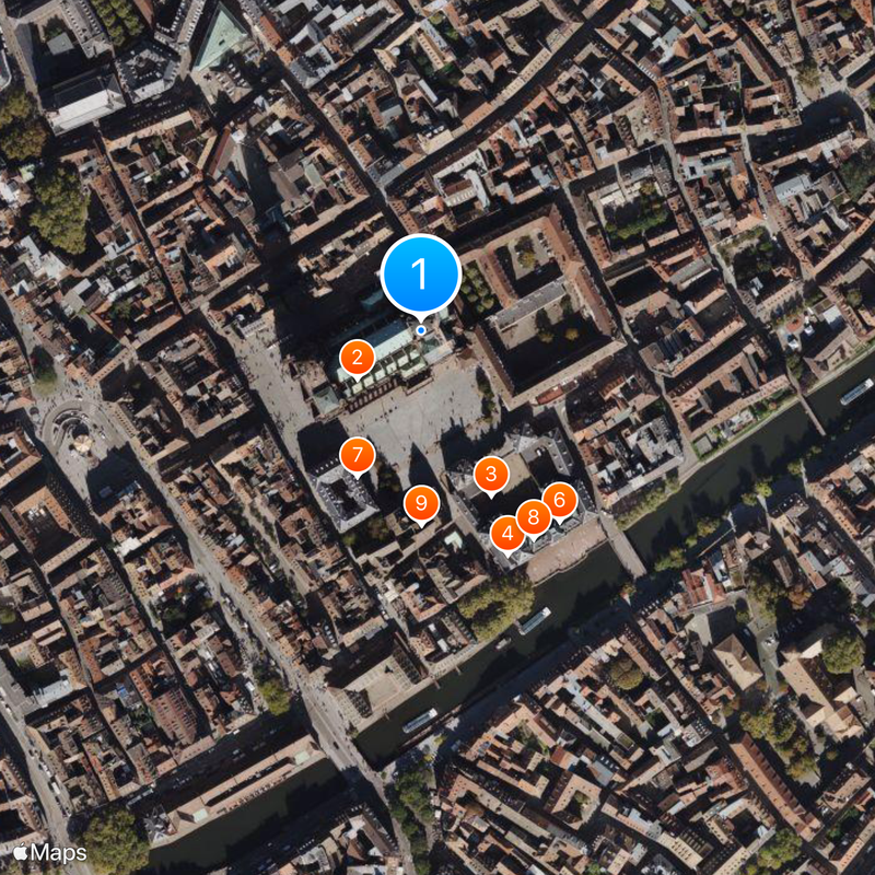 Strasbourg astronomical clock Map