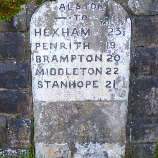 Milestone Set Into Rounded Corner Of Wall To West Of Town Hall