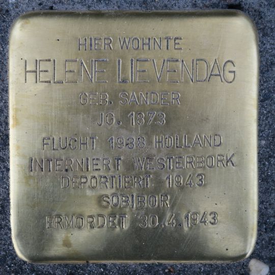 Stolperstein en memoria de Helene Lievendag